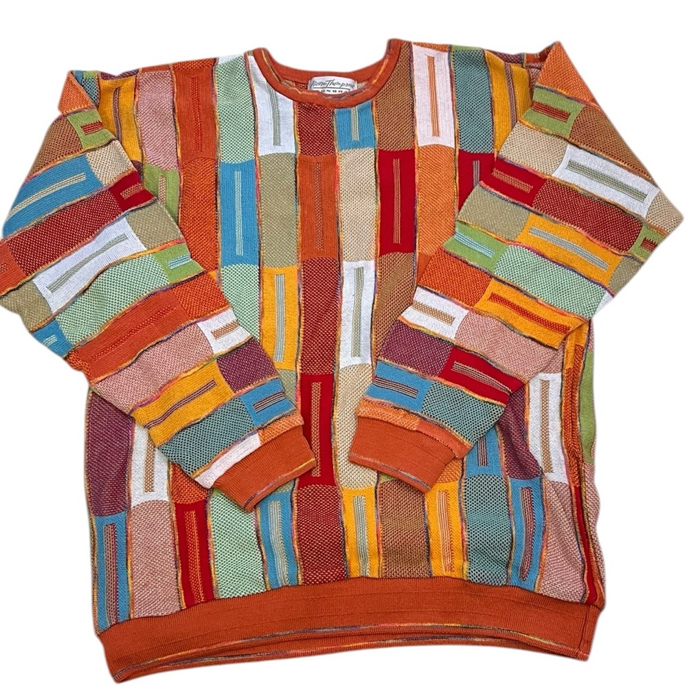 Norm Thompson By Tundra Men’s Medium Colorful Cotton Sweater COOGI Style